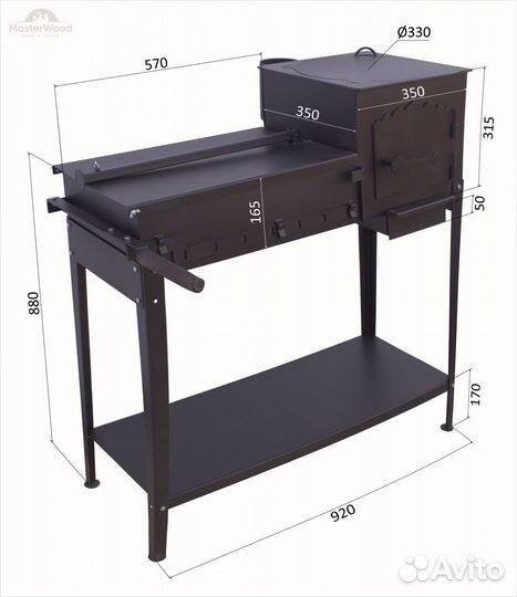 Мангал с печью под казан