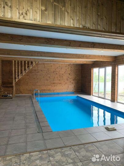 Баня на дровах с бассейном