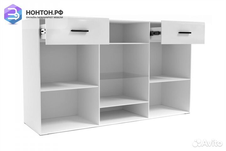 Комод-витрина Соло белый / венге