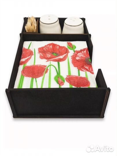 Салфетница деревянная новая