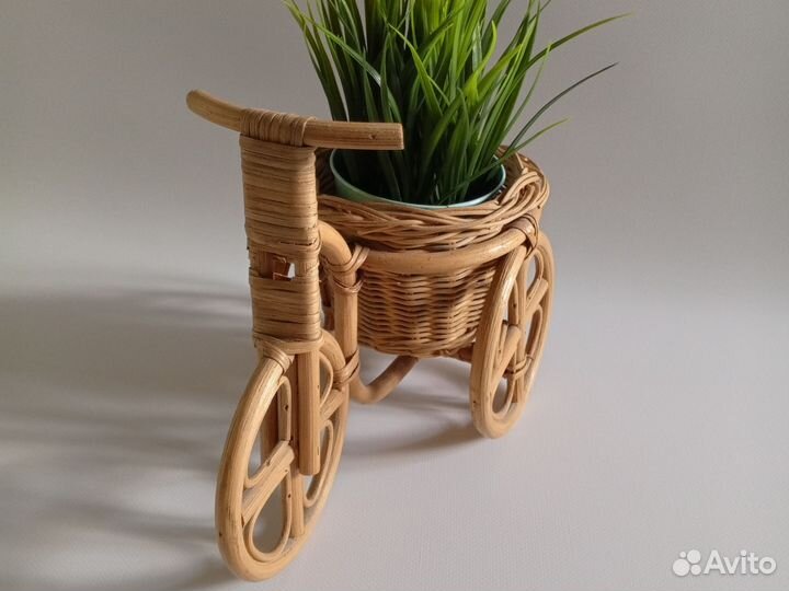 Кашпо плетеное велосипед