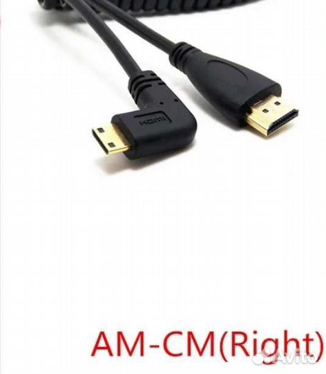 Кабели hdmi-hdmi, micro, mini - пружина (толстый)