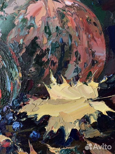 Картина маслом с осенним натюрмортом «Дары осени»