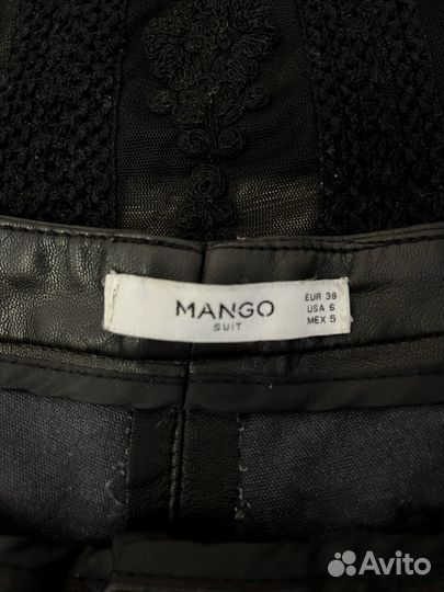 Кожаные шорты Mango и кофта Mango