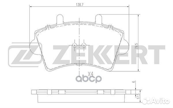Колодки торм. диск. передн. Nissan Interstar (X