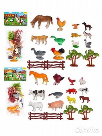 Набор фигурок Животные, 16 предм., пакет