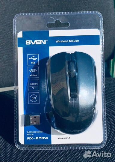 Мышь компьютерная беспроводная Sven, USB, новая