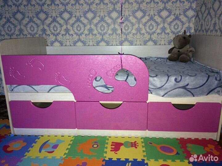 Детская кровать с бортиком Минима Лего 80х160