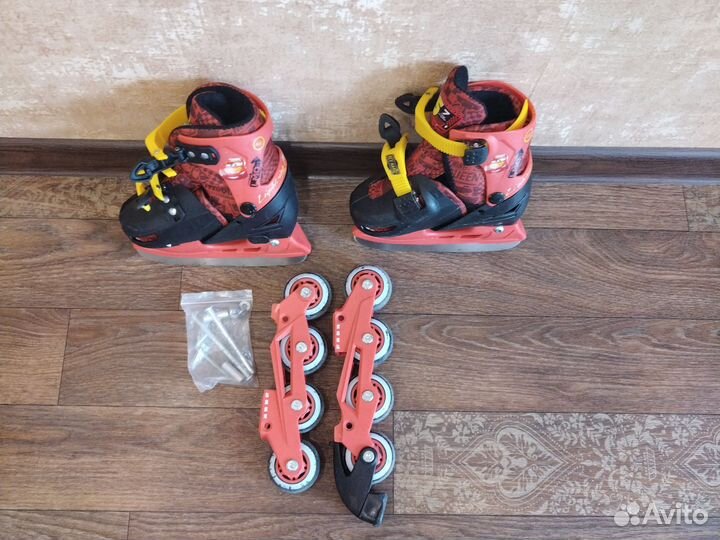 Коньки и ролики 2 в 1 размер 27-30