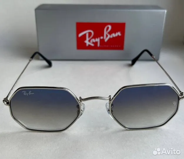 Солнцезащитные очки Ray Ban Octagonal голубые