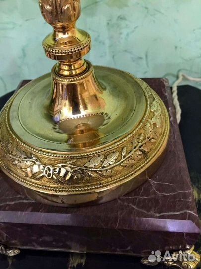 Лампа настольная бронзовая старинная