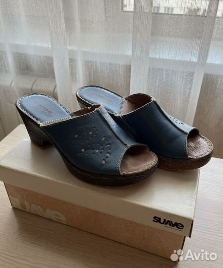 Сабо на деревянной подошве 38