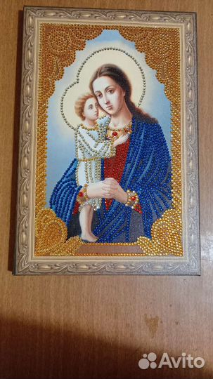 Икона Божьей матери алмазная мозаика
