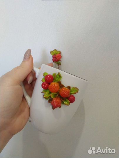 Чашка с ложкой, 4 брелока