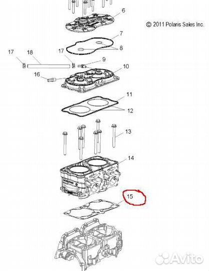 5813515 Прокладка Под Блок Цилиндров Для Polaris 2