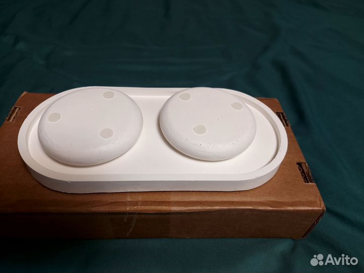 Набор подсвечников из гибса цвет белый