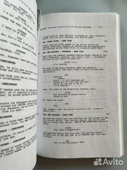 Книга - возвращение Супермена Shooting Script