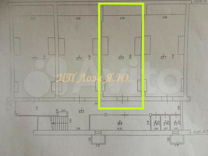 Сдается коммерческая, 62 кв.м., -1/2 эт