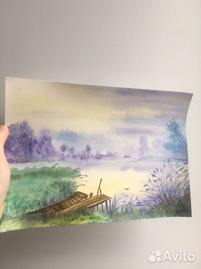 Этюд акварелью «Летнее утро»