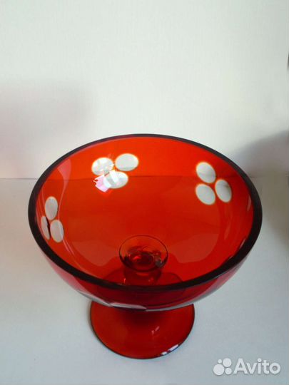 Ваза конфетница цветное стекло