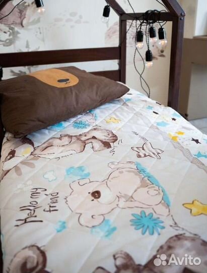 Покрывало детское стеганое одеяло плед 105*140