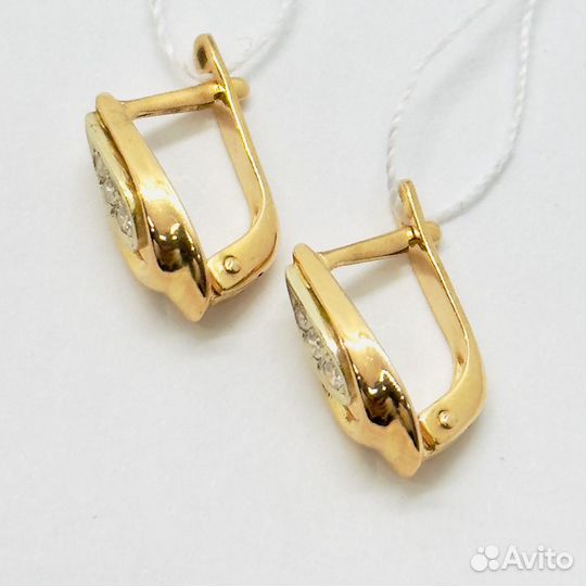 Золотые серьги с камнем