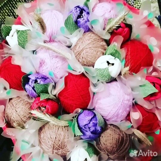 Букет из пряжи