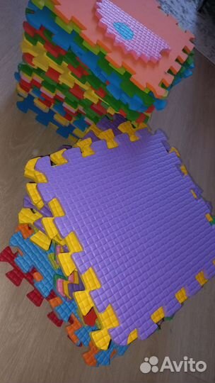 Детский коврик для ползания пазл 55 шт 34см на 34с