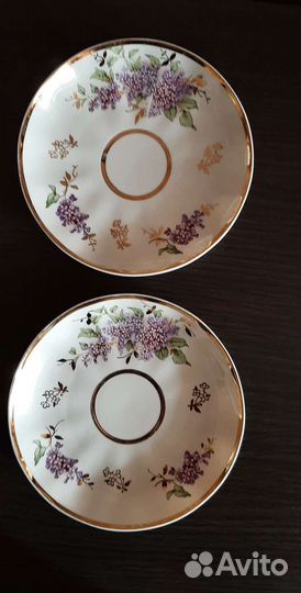 Блюдца Сирень 1958г Набор для спиртных напитков