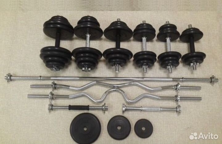 Ассортимент гантели и штанги-сбор по весу