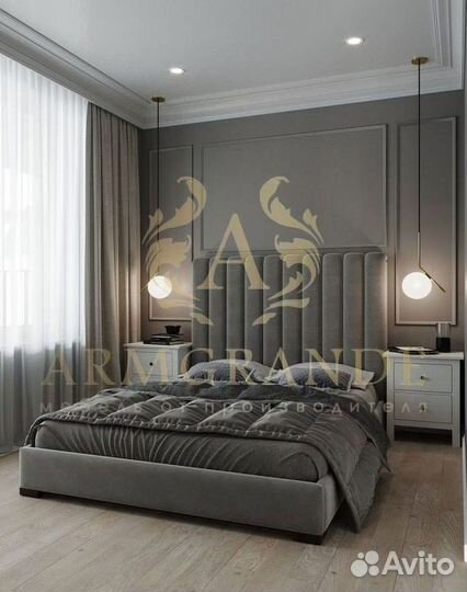 Кровать с мягким изголовьем под заказ