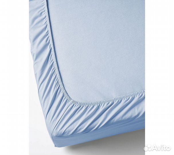 Простынь GoodNight Сатин 180х200х20 Голубой на рез