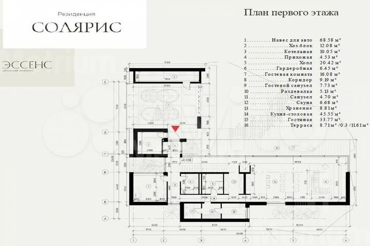 Коттедж 411,9 м² на участке 14,8 сот.