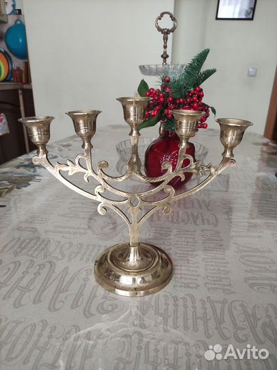 Подсвечник винтажный латунь