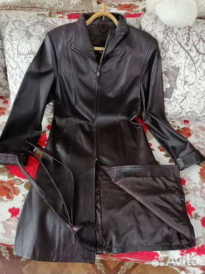 Кожаный френч женский