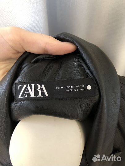 Кожаный пиджак zara