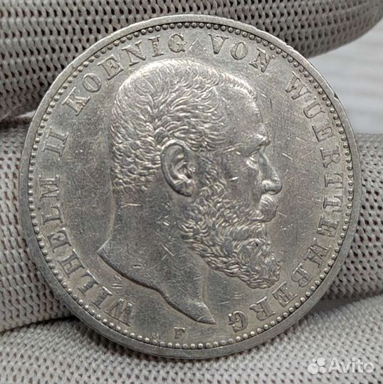 5 марок 1907 г. Вюртемберг. Яркая