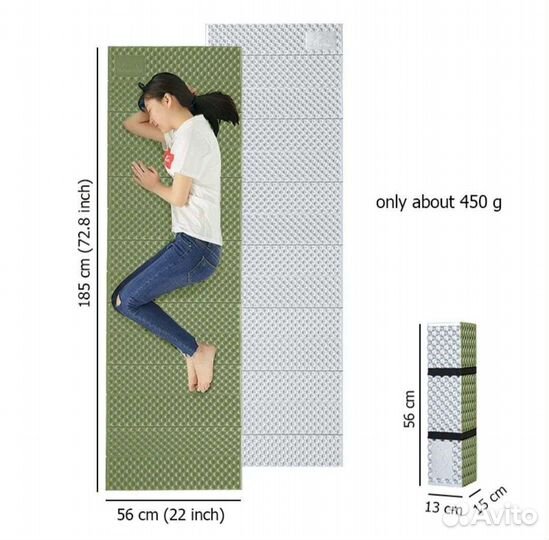 Туристический коврик каремат Naturehike складной