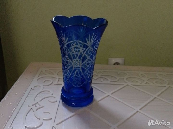 Хрусталь СССР ваза цветное стекло