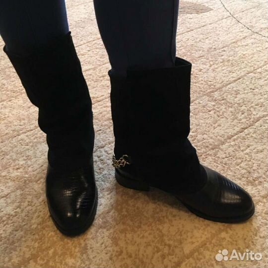 Сапоги 36-37 натуральная замша - кожа Li Li ANI