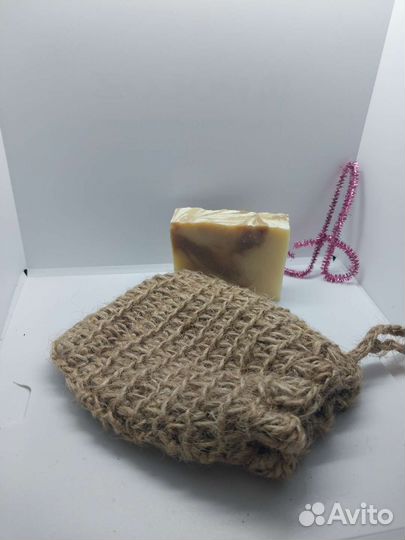 Эко-мочалка.Мешочек для мыла.Джут. Ручная работа