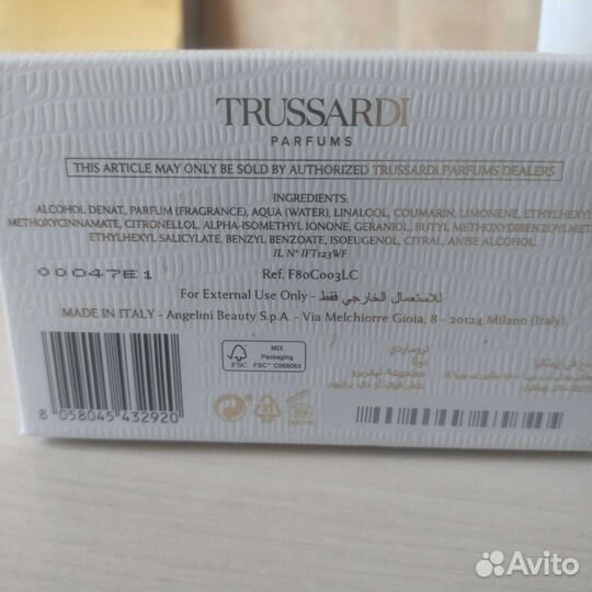 Туалетная вода женская trussardi donna Limited