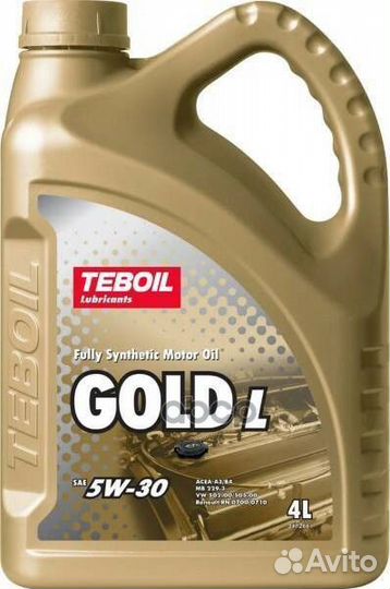 Масло teboil gold 5W30 A3/B4 4л Teboil