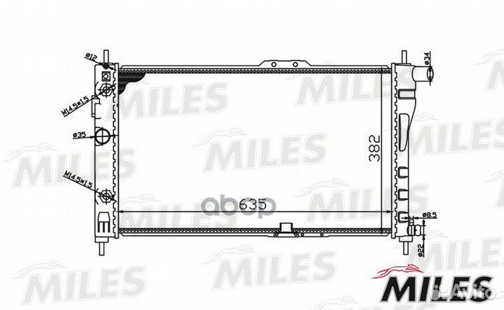 Радиатор miles daewoo nexia 1.5 95- acrm348 Miles