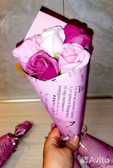 Букет из 5 мыльных роз