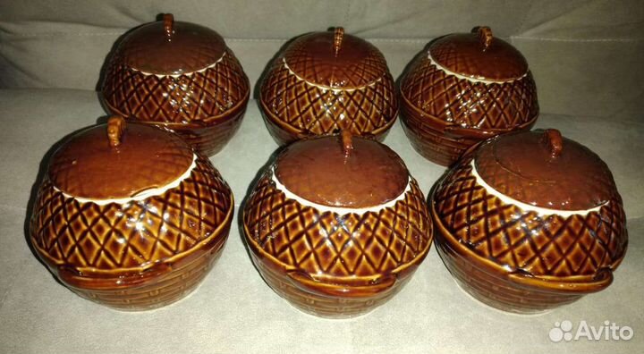 Керамические горшки для запекания 6шт
