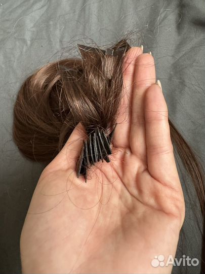 Волосы для наращивания медного цвета 75 см био