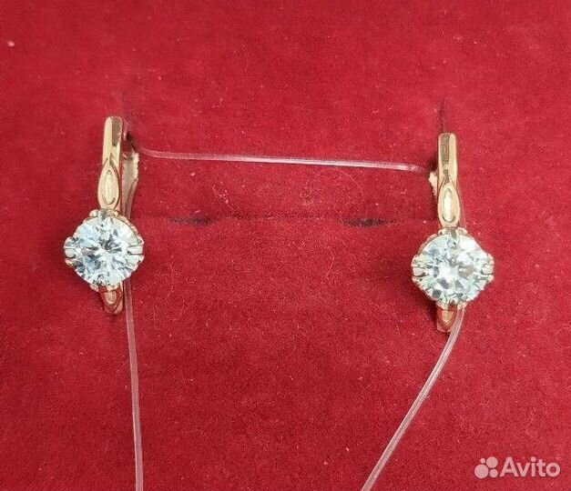 Серьги золотые (арт 113634) Л101Б