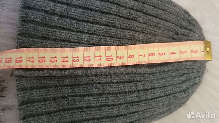 Шапка сноп вязанный песец