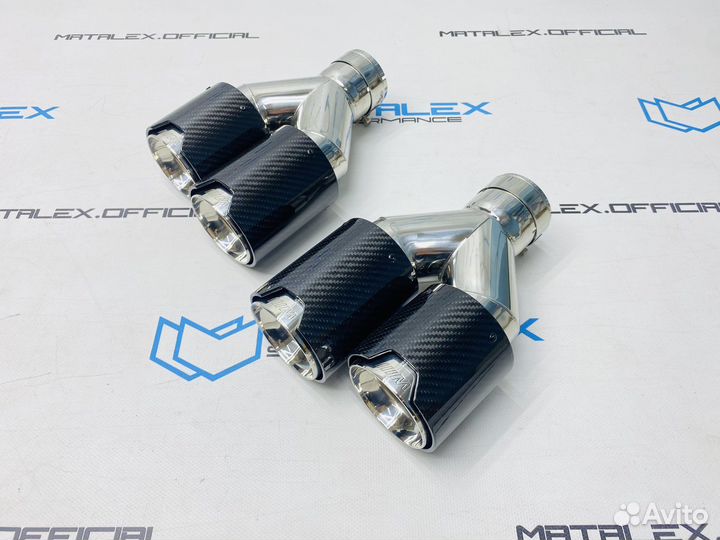 Насадки на глушитель BMW, М, с перфорацией, хром